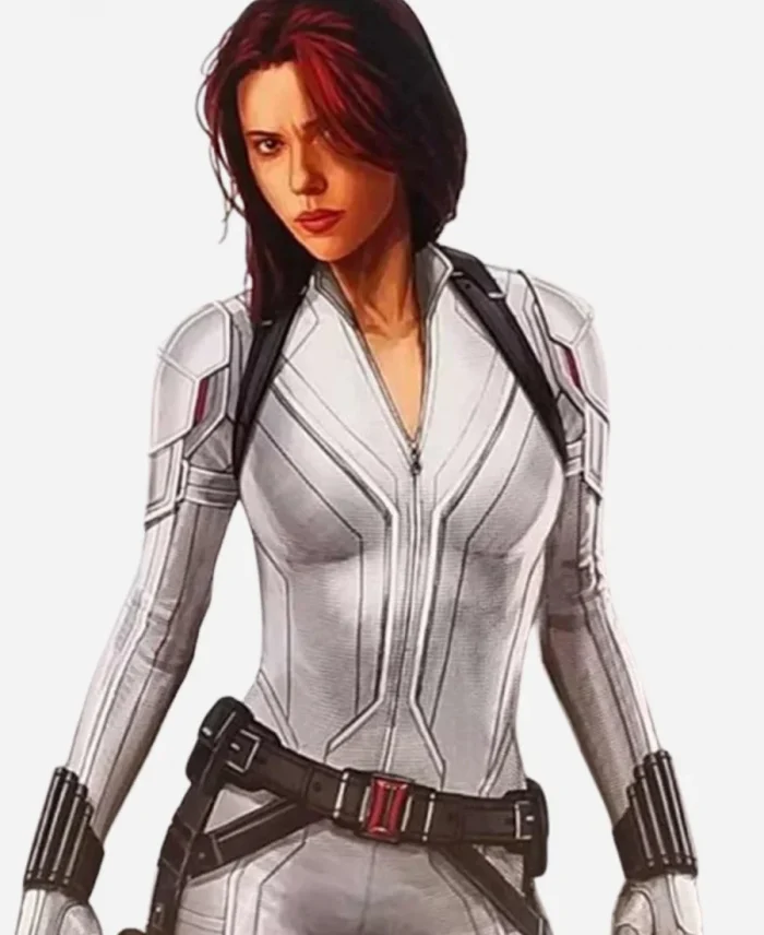 Black Widow Leather White Jacket