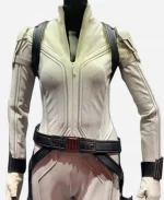 Black Widow White Leather Jacket