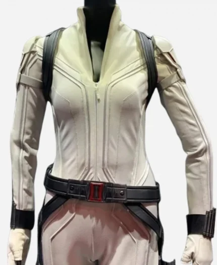 Black Widow White Leather Jacket
