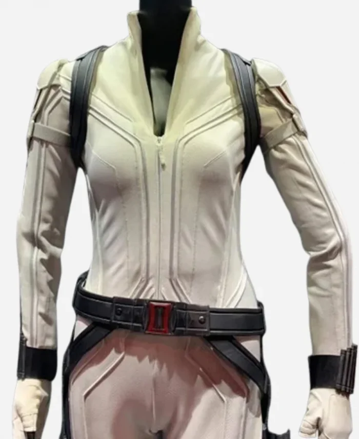 Black Widow White Leather Jacket