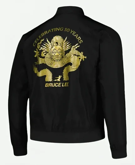 Bruce Lee Mitchell & Ness Celebrating 50 Years Bomber Jacket For Unisex