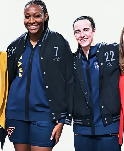 Caitlin Clark WNBA 2025 Indiana Fever All-Stars Bomber Jacket Black