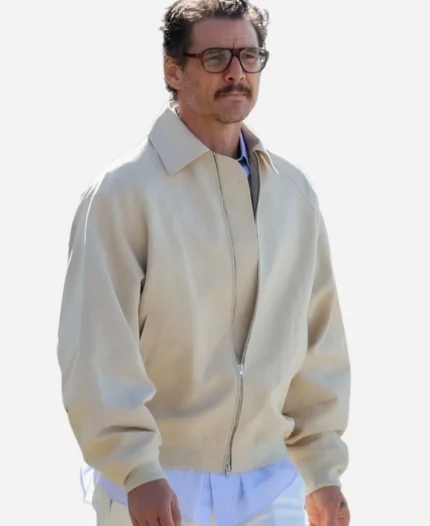 Calvin Klein Pedro Pascal Beige Bomber Jacket 