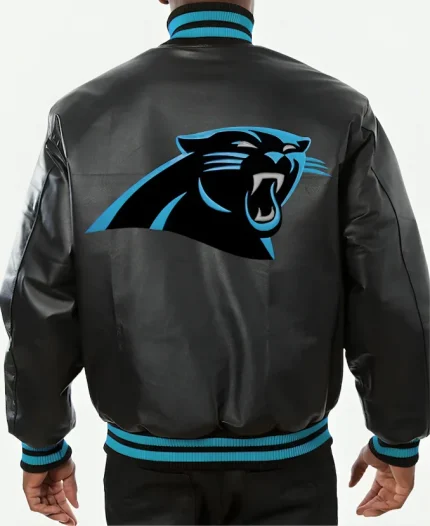 Carolina Panthers Black Leather Jacket For Unisex