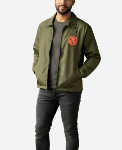 Carving Society Halloween Pumpkin Retro Green Jacket