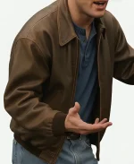 Channing Tatum Roofman 2025 Brown Leather Jacket