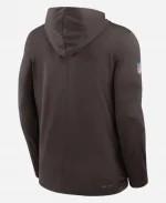 Cleveland Browns Nike Brown Sideline Pure Fury Performance Long Sleeve Hoodie T-Shirt