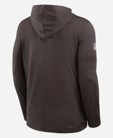 Cleveland Browns Nike Brown Sideline Pure Fury Performance Long Sleeve Hoodie T-Shirt