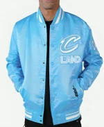 Cleveland Cavaliers 2025 Blue Satin Bomber Jacket