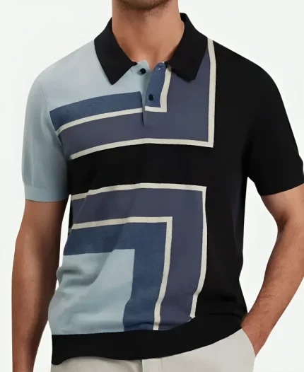 Colour Block Merino Polo Shirt