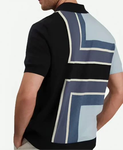 Colour Block Merino Polo Shirt For Sale