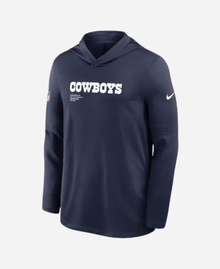 Cowboys Sideline Performance Long Sleeve Hoodie T-Shirt
