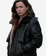 DCI Jeanette Kilburn The Crow Girl Season 01 Eve Myles Black Shearling Leather Jacket