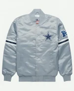 Dallas Cowboys Grey Satin Jacket For Unisex