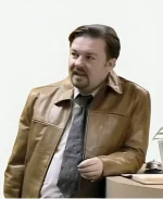 David Brent Brown Leather Jacket For Sale