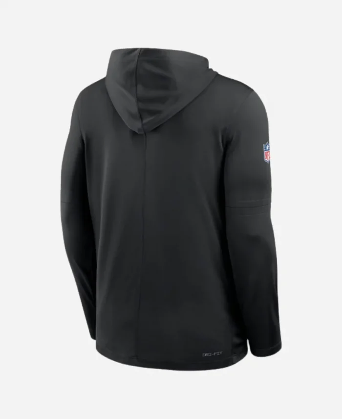 Detroit Lions Sideline Performance Black Hoodie T-Shirt