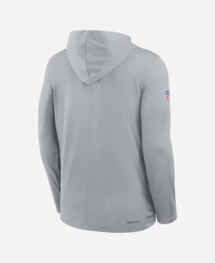 Detroit Lions Sideline Performance Grey Hoodie T-Shirt