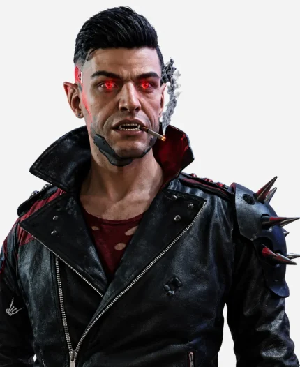 Video Game Cyberpunk 2077 Dracula Black Leather Jacket