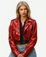 Elle Quist Red Leather Jacket
