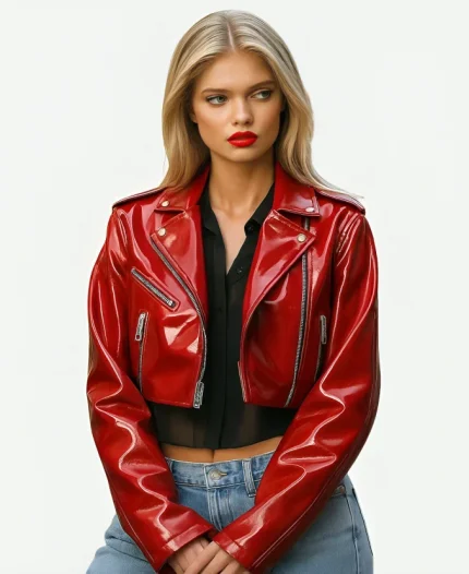 Elle Quist Red Leather Jacket