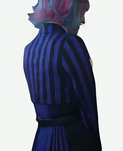 Emma Myers TV Series Wednesday Season 2 Enid Sinclair Purple & Black Striped School Uniform Cropped Blazer
