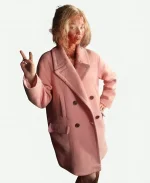 Emma Myers Tv Series Wednesday Enid Sinclair Pink Coat