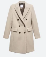 F1 The Academy Doriane Pin Wool Beige Coat For Sale