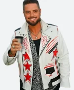 Flackstock Festival 2025 Keith Duffy White Leather Jacket For Sale