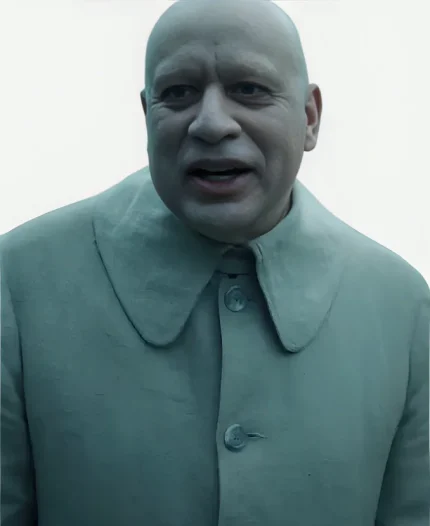 Fred Armisen TV Series Wednesday Season 2 Uncle Fester Linen-Look Light Single-Breasted Coat