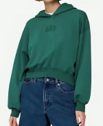 Gap Cropped Green Hoodie