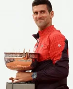 Grand Slam Title Novak Djokovic 23 Red Cotton Jacket For Sale