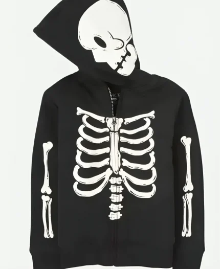 Halloween Black Skeleton Hoodie