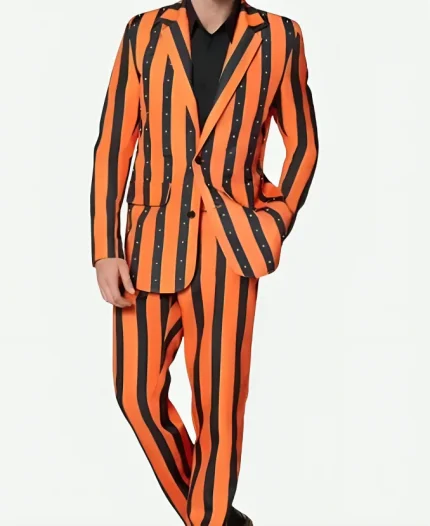 Halloween Orange and Black Striped Suit