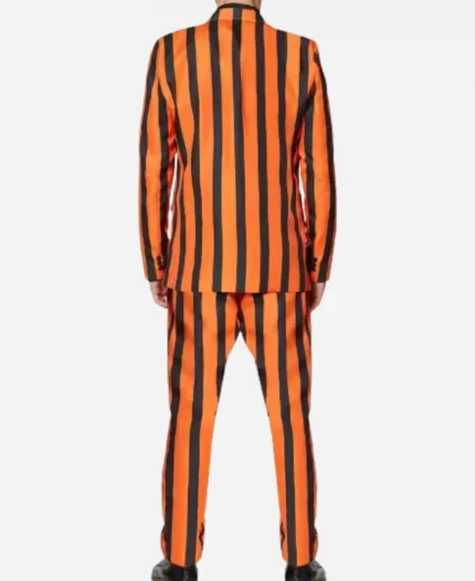 Halloween Orange and Black Light-Up Striped Suit