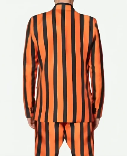 Halloween Party Orange and Black Striped Costume Suit