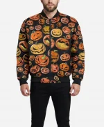 Halloween Printed Pumpkins Black Jacket