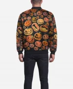 Halloween Print Pumpkins Bomber Jacket