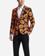 Halloween Party Pumpkin Full Sleeves Blazer