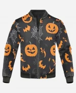 Halloween Pumpkins Black Bomber Jacket