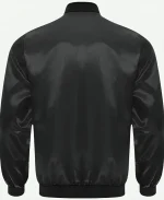 Halloween Scary Pumpkin Black Satin Bomber Jacket