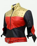 Harley Quinn God Among Us Red Golden Studded Jacket