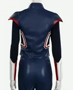 Hayley Atwell Animated TV Series What If 2021 Peggy Carter Blue Leather Costume Jacket