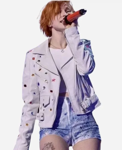 Hayley Williams Music Festival White Leather Jacket