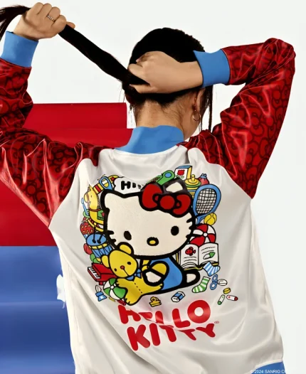 Hello Kitty Varsity Bomber Jacket For Unisex