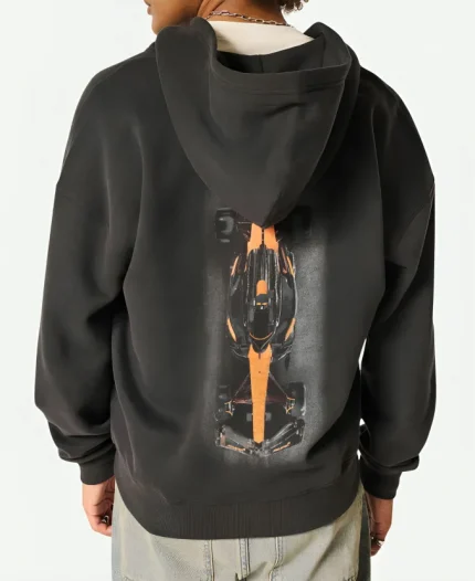 Hollister X Boxy McLaren Graphic Zip-Up Black Hoodie