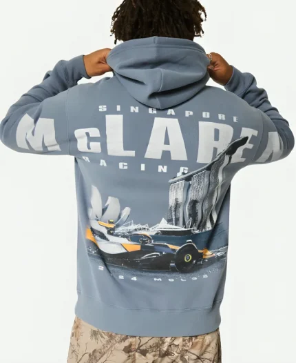 Hollister X McLaren Graphic Blue Pullover Hoodie