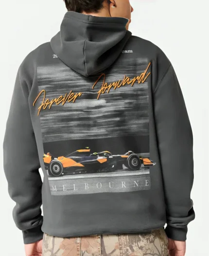 Hollister X Relaxed McLaren Forever Forward Graphic Pullover Gray Hoodie
