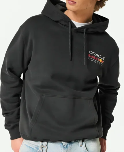 Hollister X Relaxed Oracle Red Bull Racing Graphic Pullover Black Hoodie