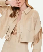 Ironheart 2025 Anji White Cropped Fringe Jacket