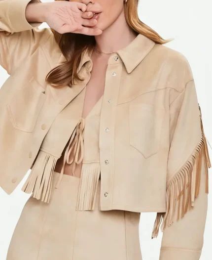 Ironheart 2025 Anji White Cropped Fringe Jacket